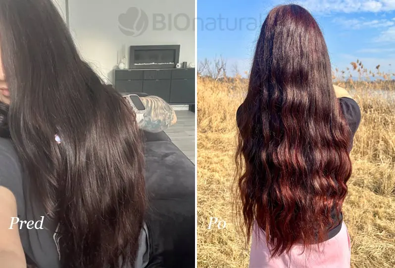 Blond henna na vlasy Bordová henna na vlasy