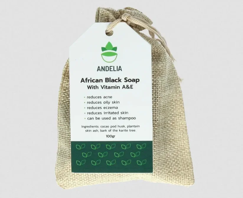 Africké čierne mydlo s vitamínom A a E 100 g
